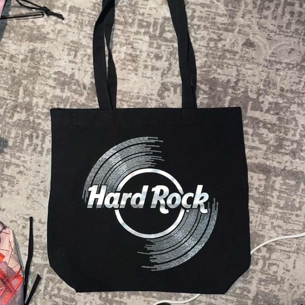 Black and silver Brand new without tags Hard Rock Cafe canvas bag
